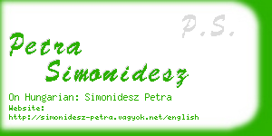 petra simonidesz business card